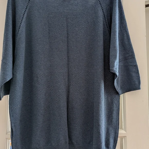 Lole Scoop Neck Lightweight Knit Sweater in Slate Blue - Picture 5 of 9